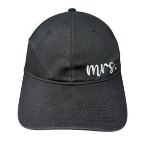 Mrs. Slideback Hat Black One Size Adjustable Embroidered Vented Holes 6 Panel